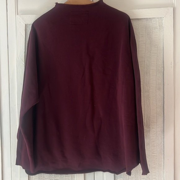 Frank & Eileen Tee Lab Effie Funnel Neck Capelet wine Sweatshirt Size Large - Picture 6 of 6